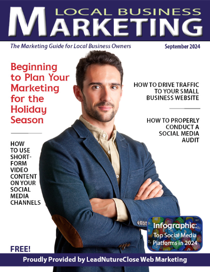 Man in a suit on Local Business Marketing Magazine cover about marketing strategies for home services.