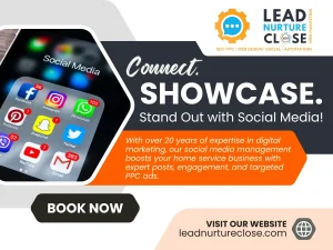 Smartphone displaying engaging social media ad for landscaping services