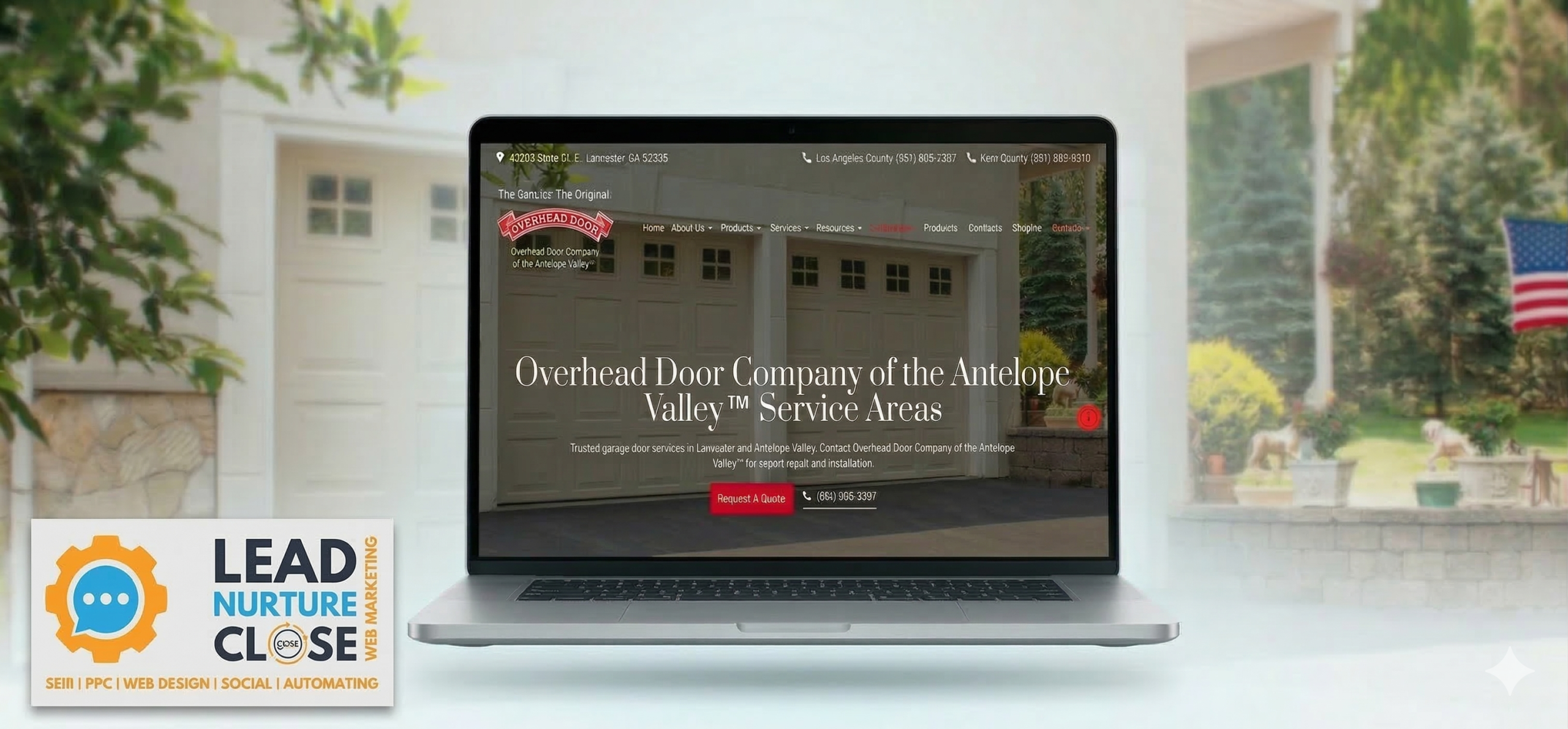 leadnurtureclose website launch of Overhead Door Company of the Antelope Valley