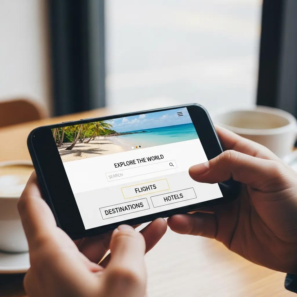 Person using a responsive website on a smartphone with clear CTAs