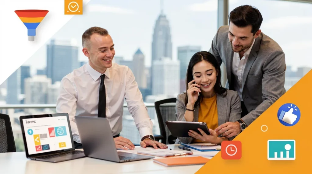 A complete program combines search engine optimization with pay-per-click advertising, web design, marketing automation